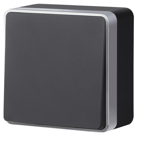 Выключатель накладной Werkel Gallant 1-кл. IP44 черный с серебром картинка